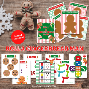 Roll A Gingerbread Man Christmas Game printable