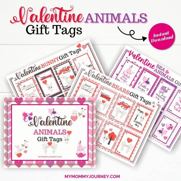 Valentine Gift Tags Printable Animals