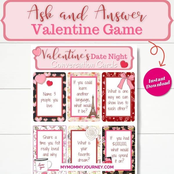 Valentine's Day Conversation Starters ask and answer Valentine game
