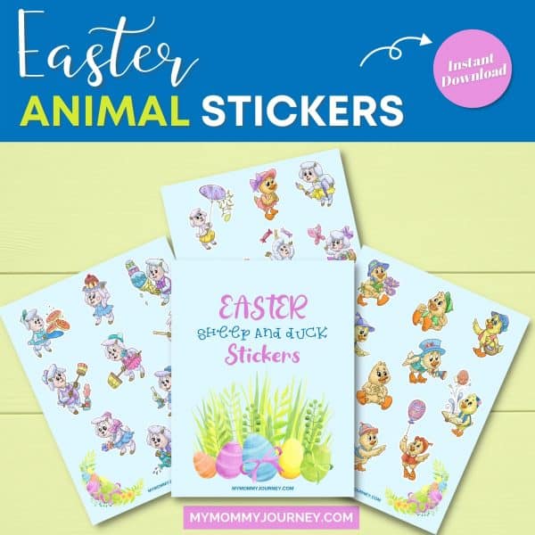 Sheep and Duck Easter Stickers