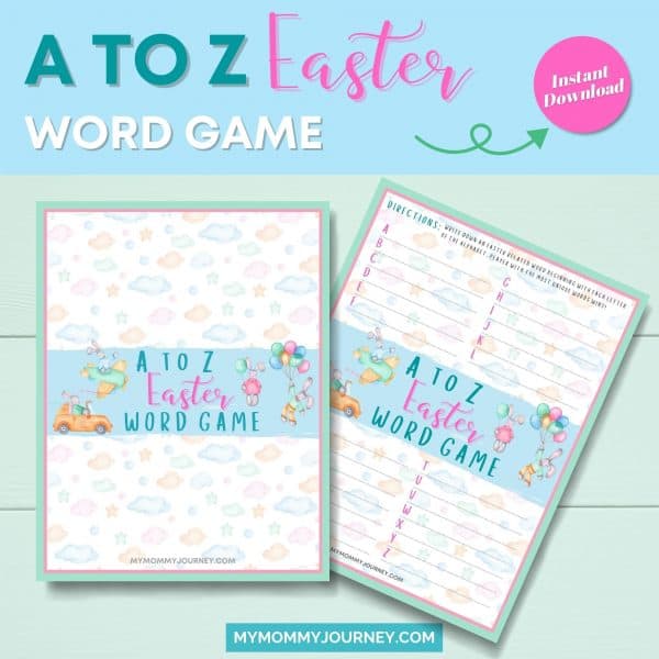 A to Z Easter Word Game printable