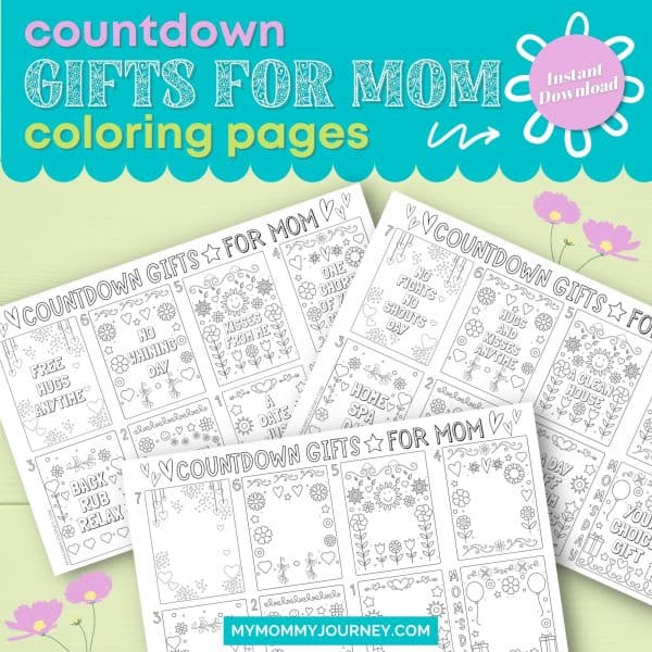 Countdown Gifts for Mom Coloring Pages