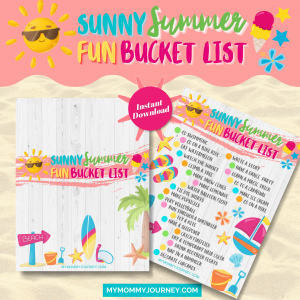 Sunny Summer Fun Bucket List printables
