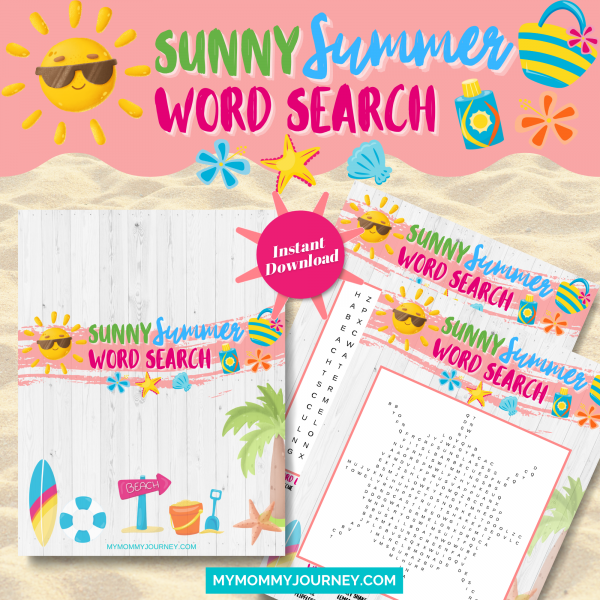 Sunny Summer Word Search printable