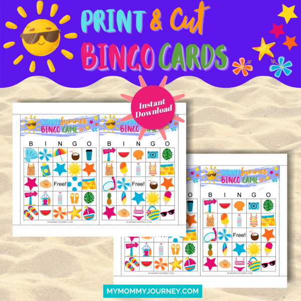 Sunny Summer Bingo Bundle Pack Print and Cut Bingo Cards