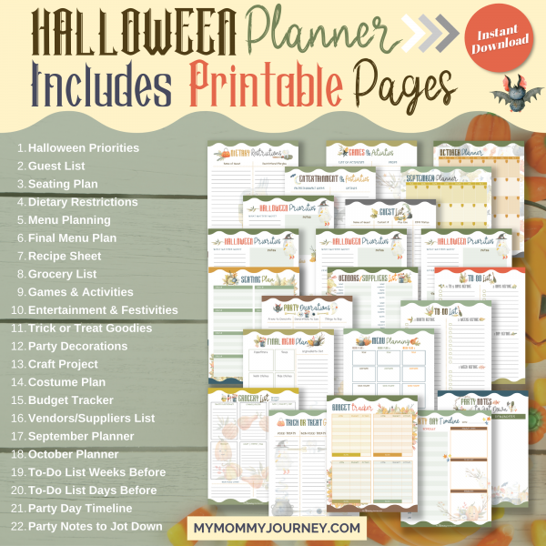 The Busy Mom Halloween Party Planner Included Pages