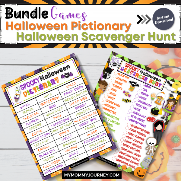 Bundle Games Halloween Pictionary and Halloween Scavenger Hunt