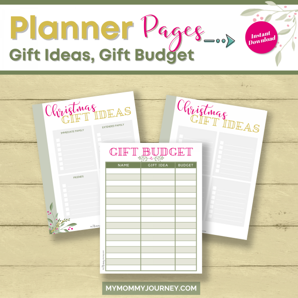 Planner Pages Gift Ideas, Gift Budget