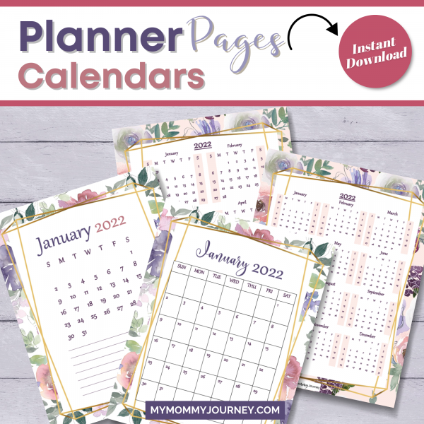Calendar Planner 2022 for Busy Moms Planner Pages Calendars