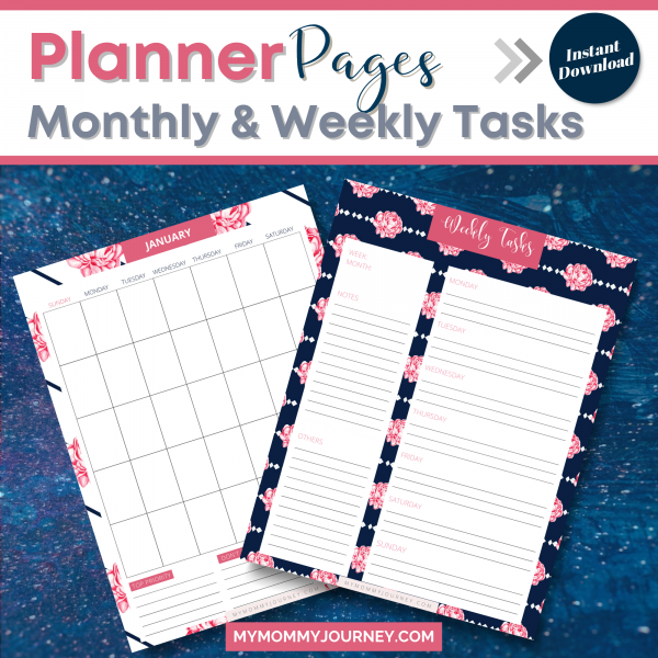 Monthly and Weekly Tasks Planner Pages