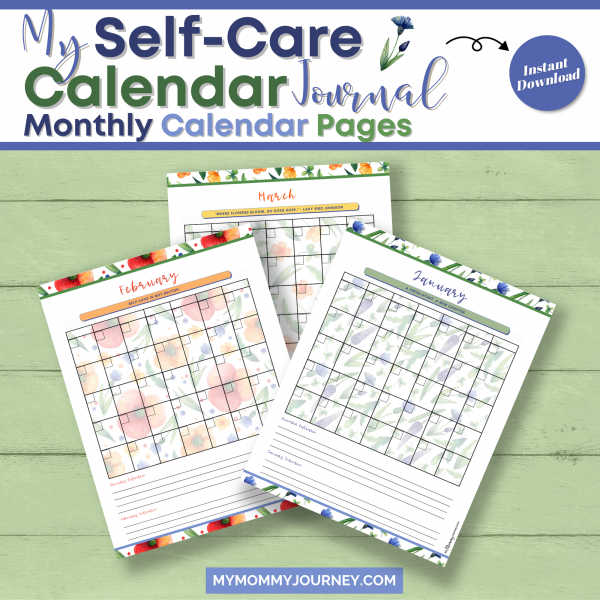 My Self-Care Calendar Journal Monthly Calendar Pages