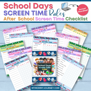 School Days Screen Time Rules After School Screen Time Checklist