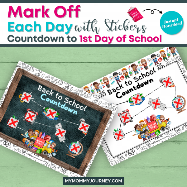 Mark off each day with stickers countdown to 1st day of school
