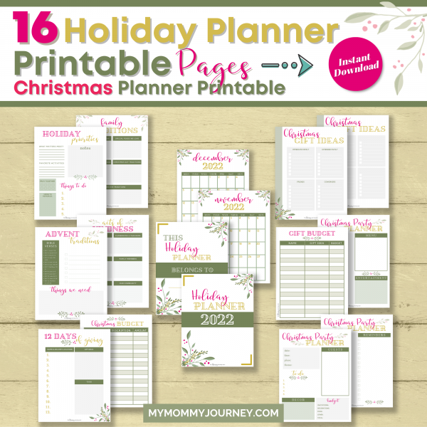 16 Holiday Planner Printable Pages Christmas Planner Printable